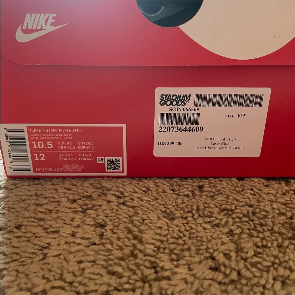 🔵 Nike Dunk High🔵…Men’s 10.5…Laser Blue/White Hightop Dunks! - Picture 5 of 5